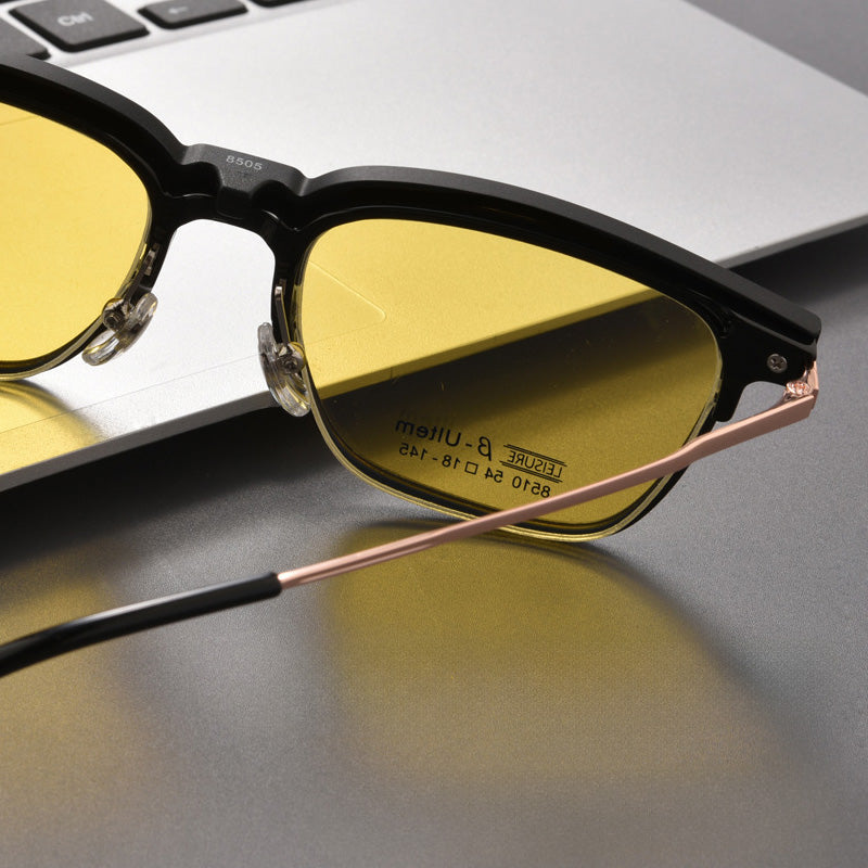 Magnetic Clip On Night Driving Glasses or Sunglasses or Prescription Eyeglasses Y8510M