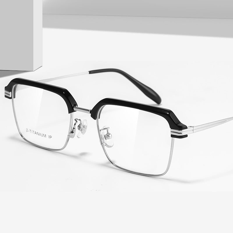 Acetate Metal Browline Full Rim Prescription Glasses Unisex MC15015T