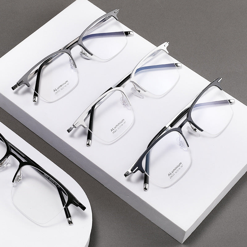 Browline Rectangle Metal Half Rim Prescription Glasses Men's Spectacles Frames 28533SF