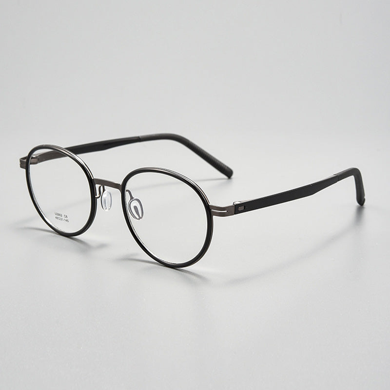 Industrial Style Metal & TR90 Oval Full Rim Prescription Spectacles Eyeglasses Frames 2902U