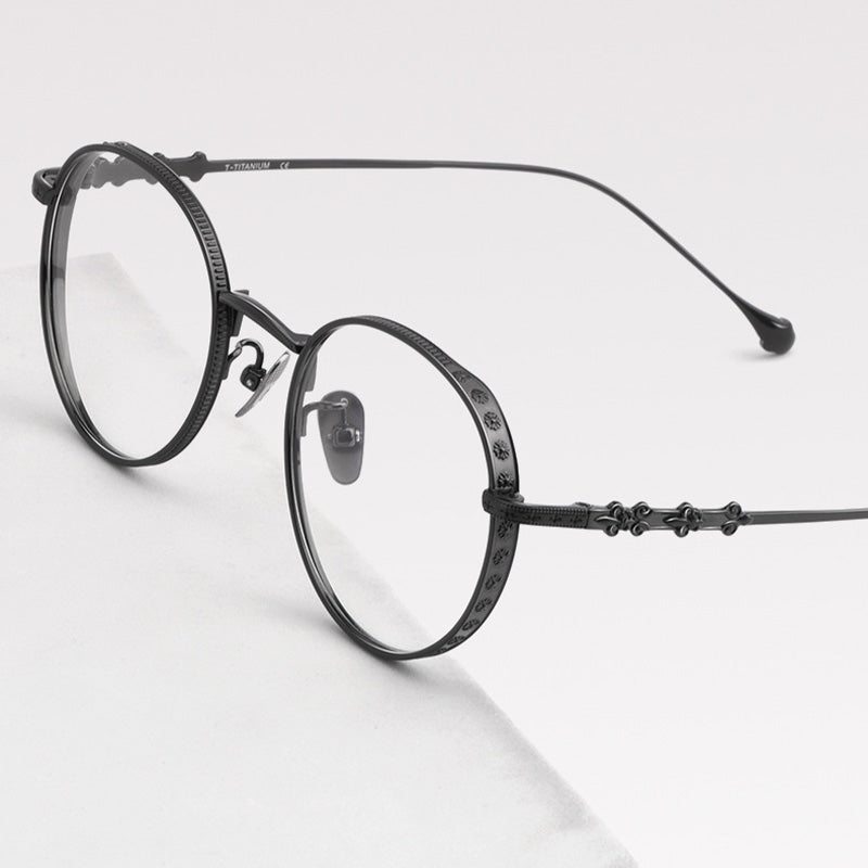 Oval Titanium Full Rim Prescription Glasses Spectacles Frames for Thick Lenses 925THERMOS