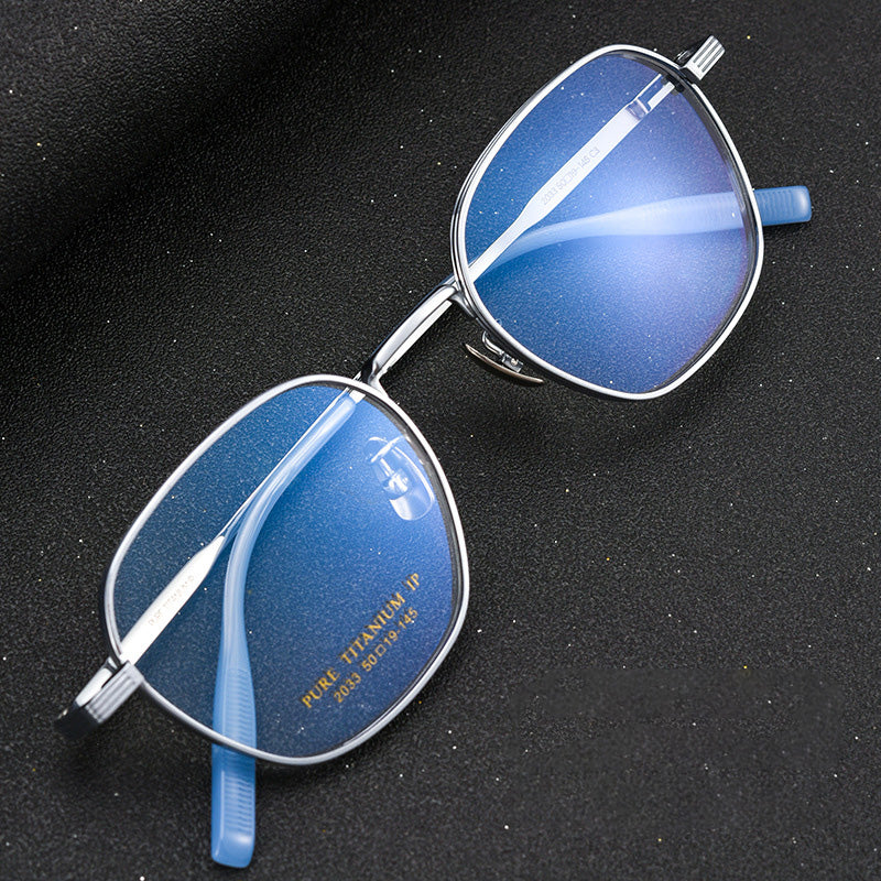 Rectangle Titanium Metal Full Rim Prescription Glasses Spectacles Frames for Thick Lenses 2033TSF