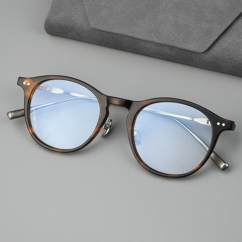 Oval Acetate Titanium Full Rim Prescription Glasses Spectacles Frames M8131S