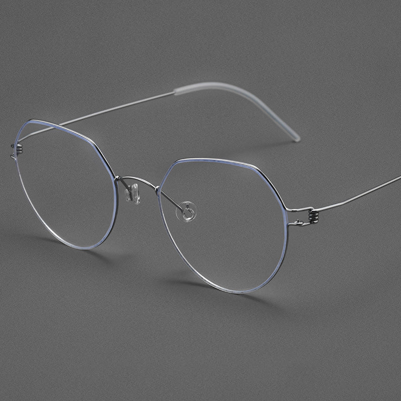 Super light Flat-top Crown Panto Titanium Metal Full Rim Prescription Glasses Spectacles Frames Unisex HYD0167Y