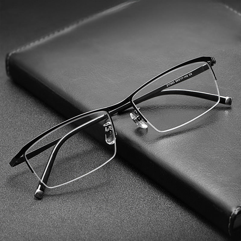 Rectangle Metal Half Rim Prescription Glasses Spectacles Frames Unisex Z17003
