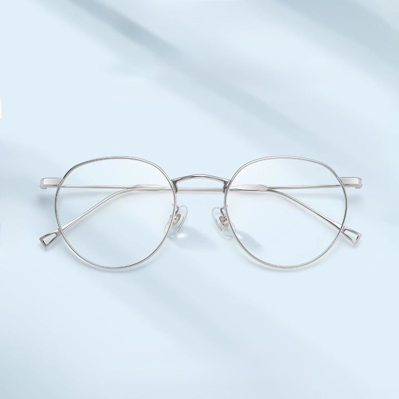 Oval Titanium Metal Full Rim Prescription Glasses Spectacles Frames for Thick Lenses J86246