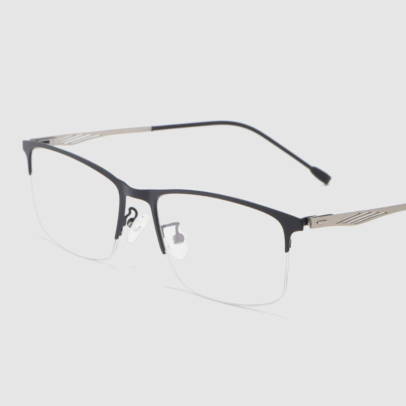 Rectangle Metal Half Rim Prescription Glasses Men's Spectacles Frames P8836