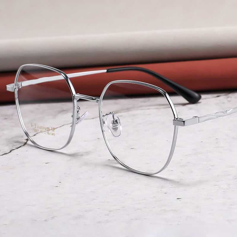 Geometric Metal Full Rim Prescription Spectacles Frames Fashion Glasses 78007K