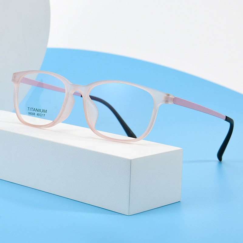 Rectangle TR Metal Full Rim Prescription Glasses Spectacles Frames 99008T