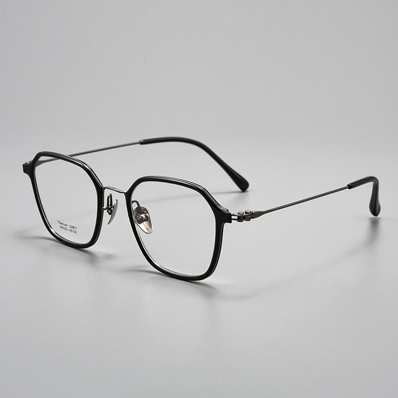 Industrial Style Titanium & TR90 Geometric Full Rim Prescription Spectacles Eyeglasses Frames 2811U