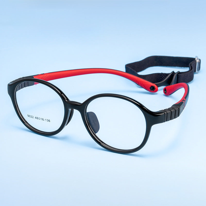 Silicone Flexible Eyeglasses Children's Glasses Frames Including Glasses Strap 9022ET