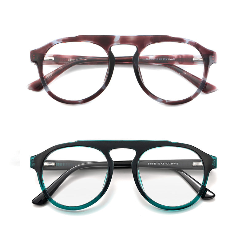 Single Bridge Pilot Acetate Full Rim Prescription Glasses Spectacles Frames 30119