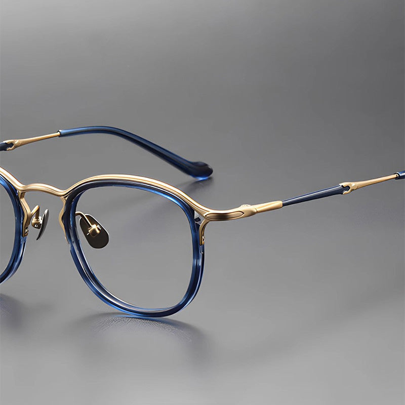 Acetate & Titanium Oval Full Rim Prescription Spectacles Unisex M3118