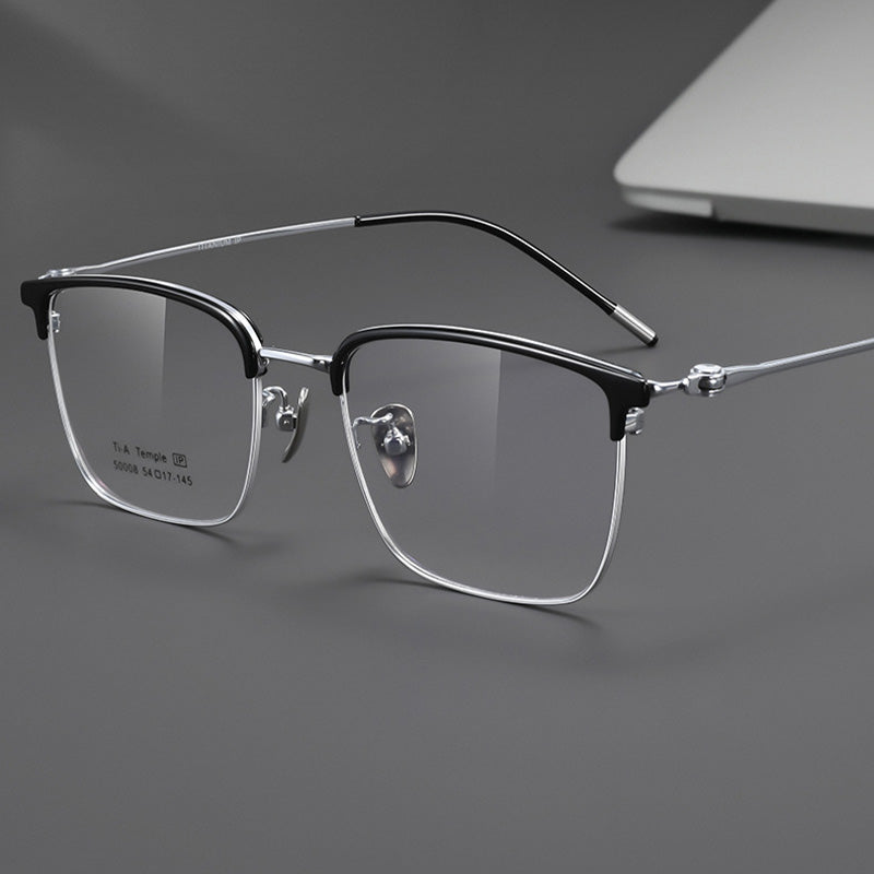 Classic Rectangular Browline Optical Frame 50008M