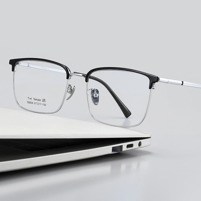 Classic Rectangular Browline Optical Frame 50009M