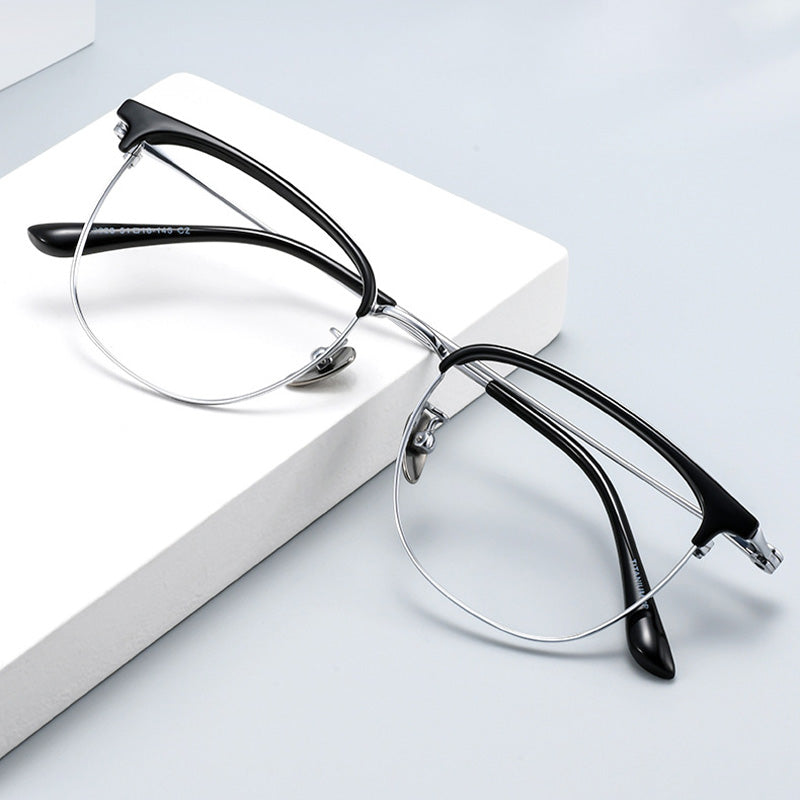Classic Panto Browline Optical Frame 50028M