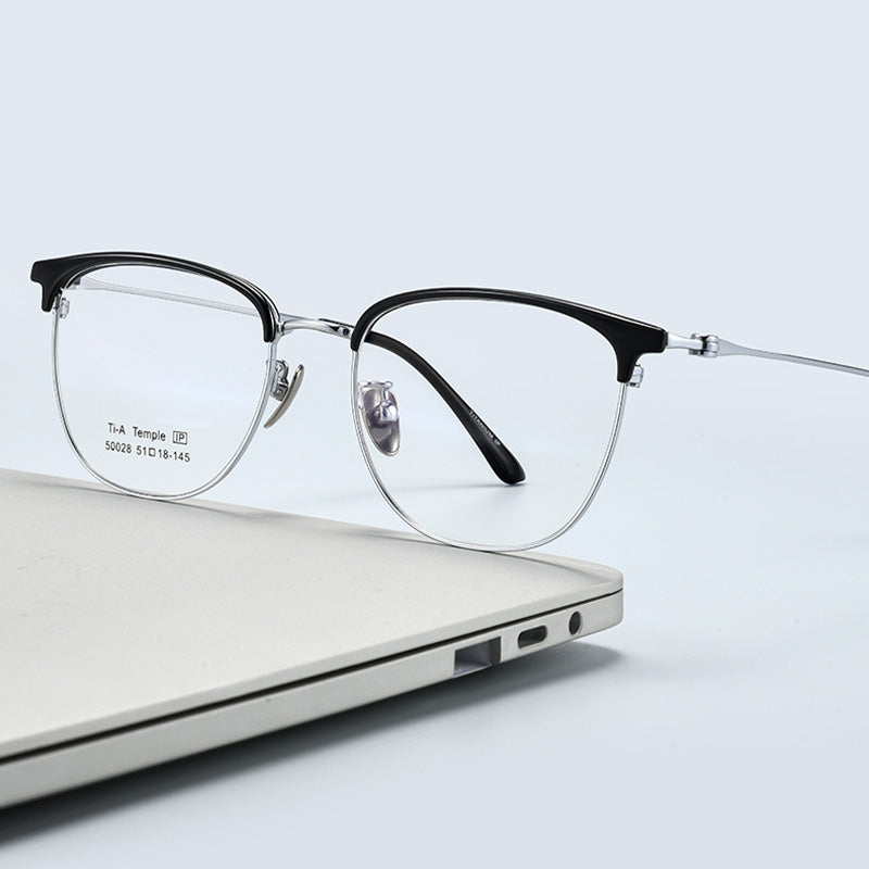 Classic Panto Browline Optical Frame 50028M