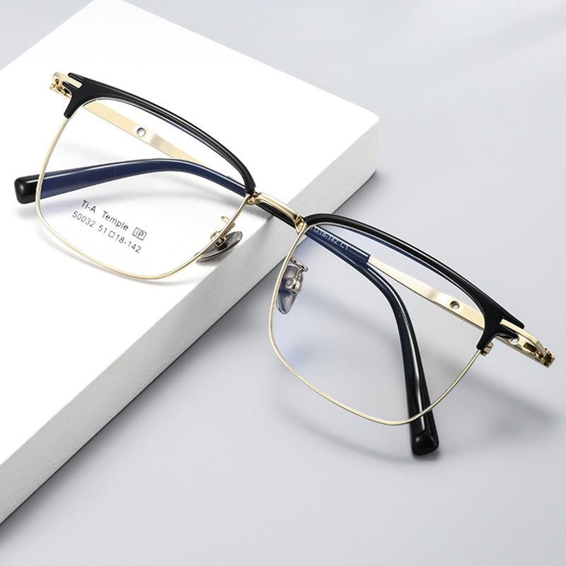 Classic Rectangular Browline Optical Frame 50032M