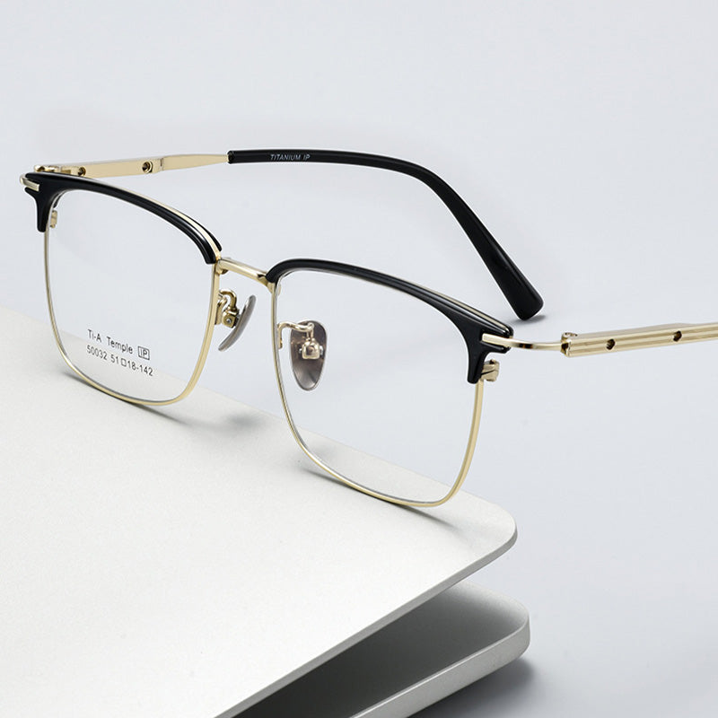 Classic Rectangular Browline Optical Frame 50032M