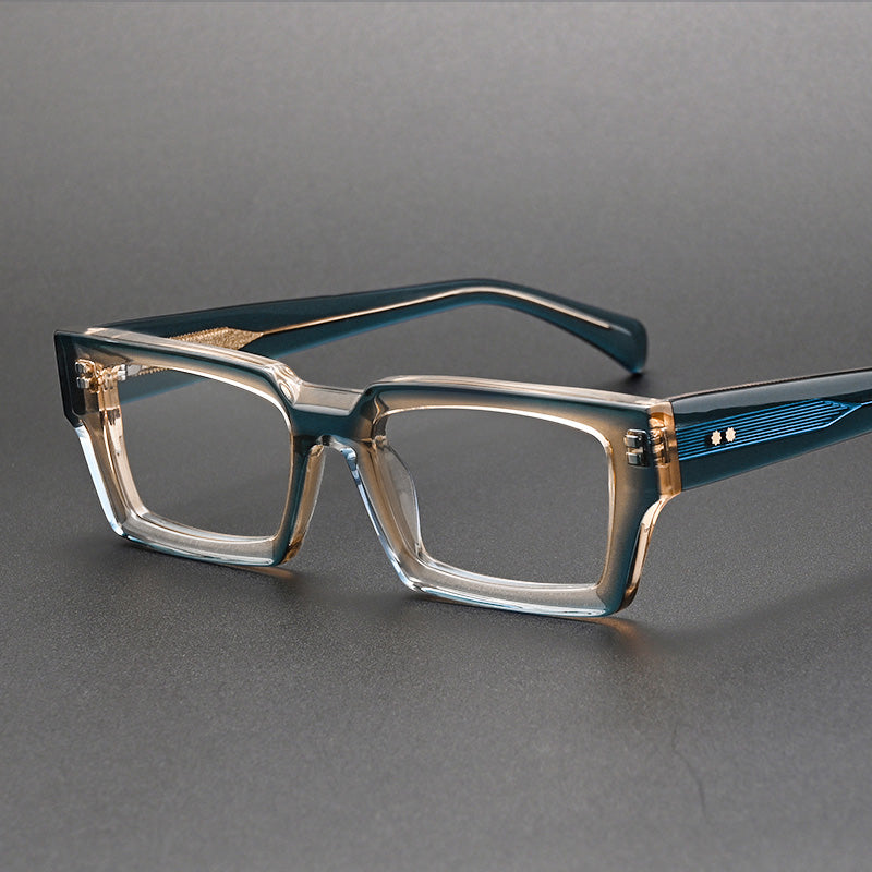 Sculpted Chunky Narrow Rectangular Acetate Frames 6608