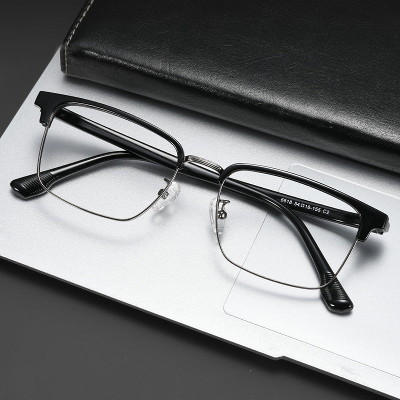 Large Frame Square Browline Optical Glasses Frame 6618DD