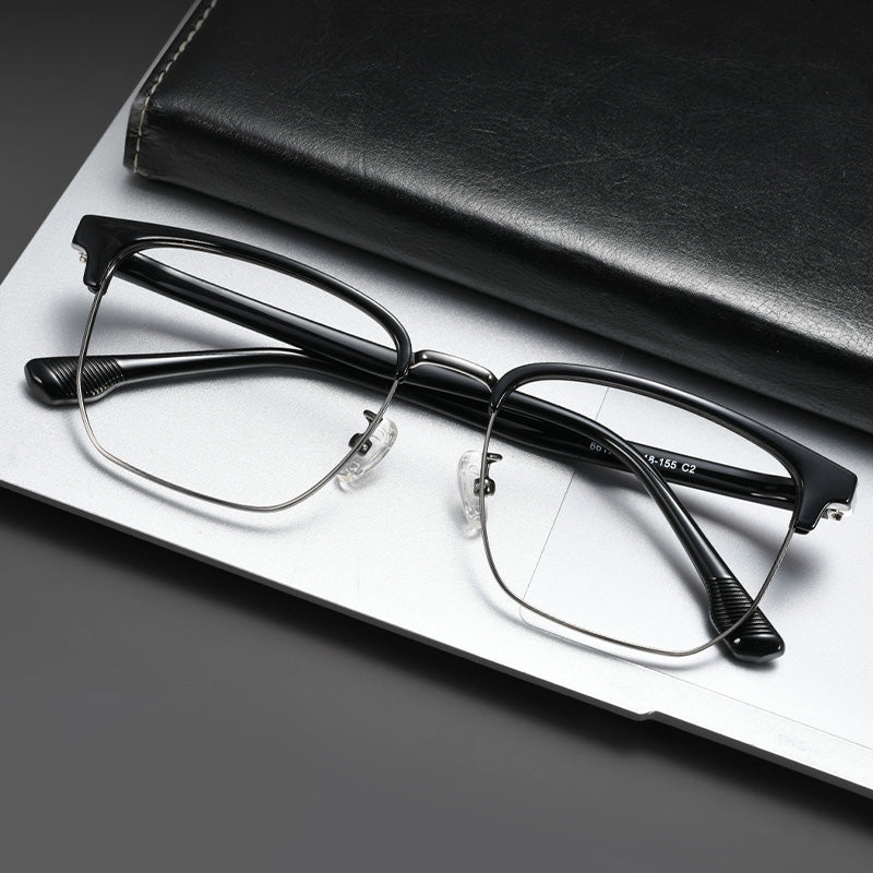 Large Frame Square Browline Optical Glasses Frame 6619DD