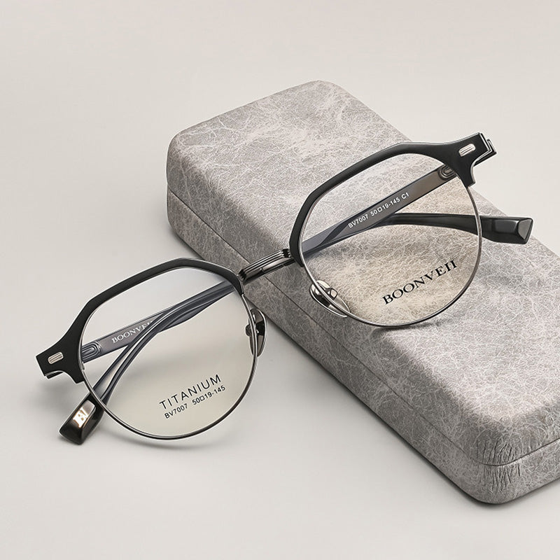 Crown Panto Eyebrow Line Acetate Full Rim Prescription Glasses Spectacles Frames BV7007