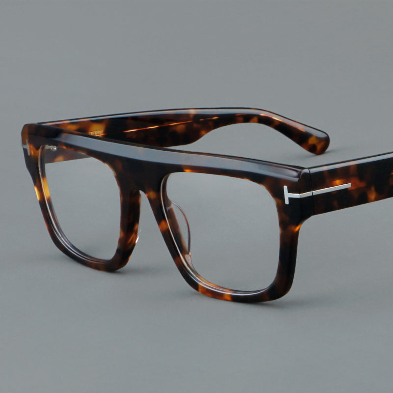 Flat Top Acetate Glasses Prescription Eyewear Unibrow Frames 1311