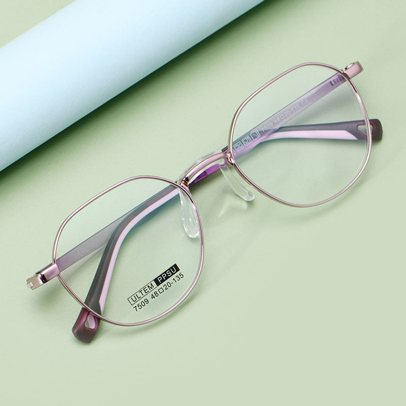 PPSU Geometric Eyeglasses for Teens & Kids 7509S