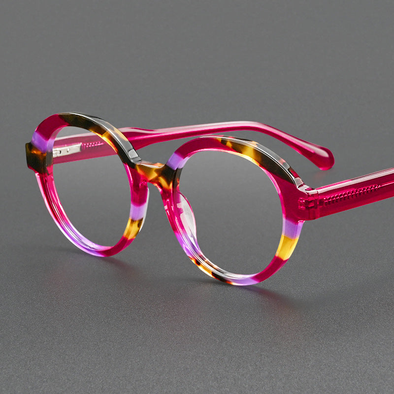 Modern Pop Art Style Oval Acetate Spectacles Frames 8015