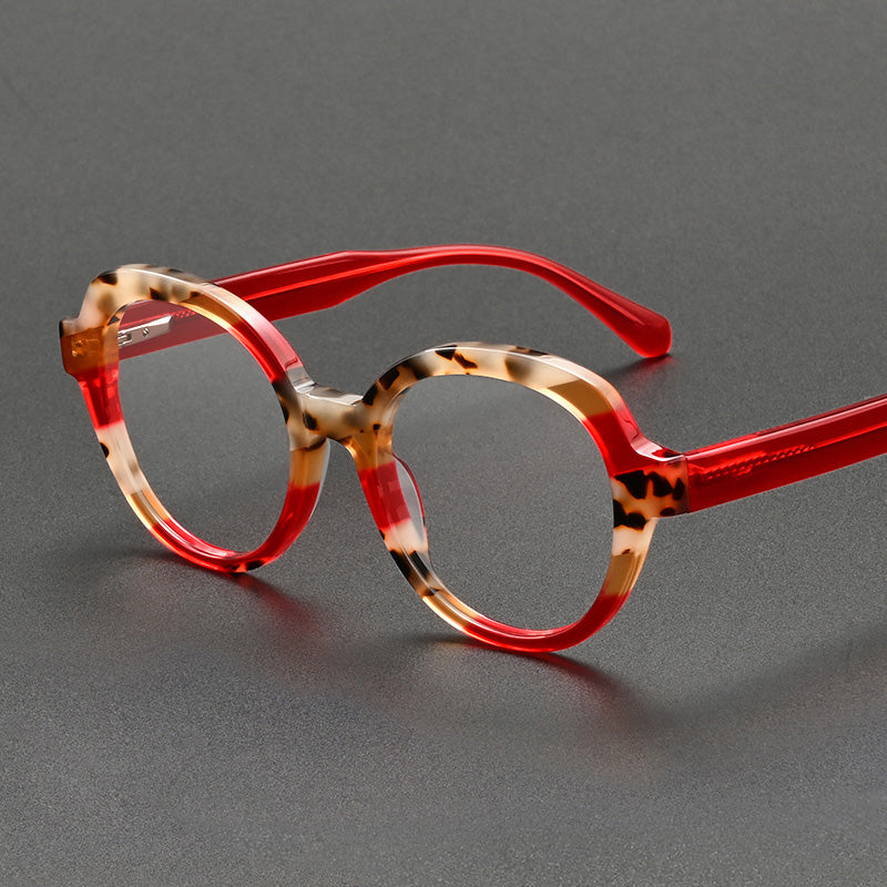 Modern Pop Art Style Oval Acetate Spectacles Frames 8021