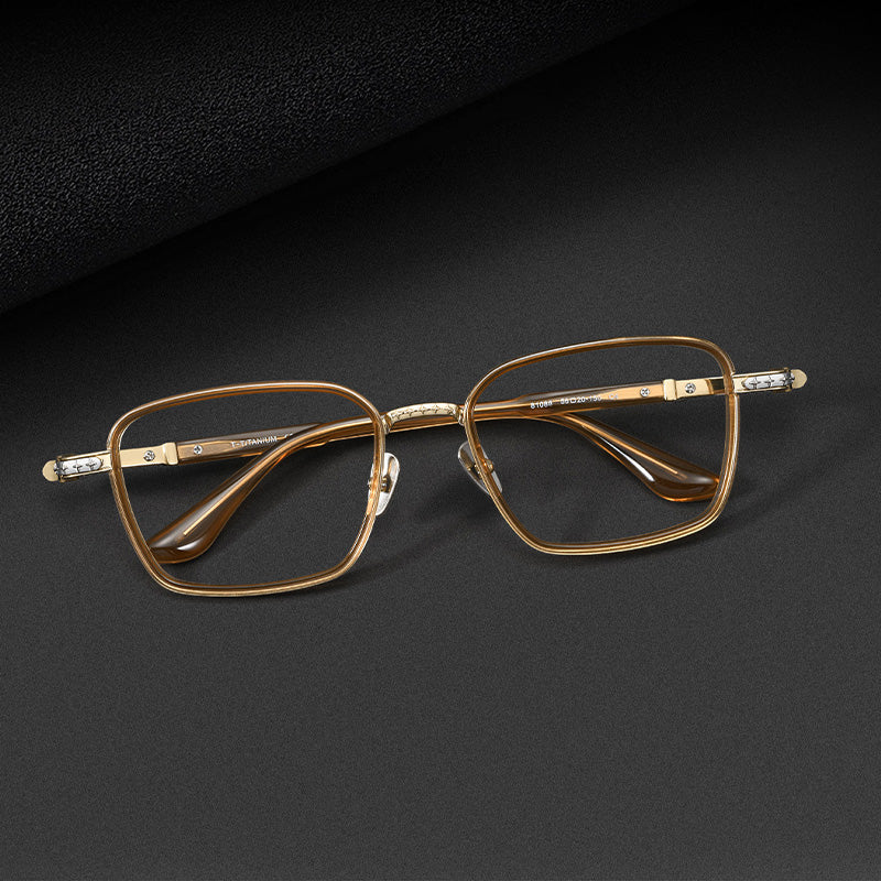Oversized Vintage Engraved Gothic Optical Frame 81088HT
