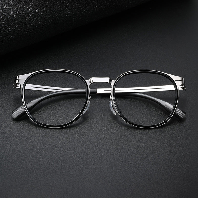 Windsor Rim Style Boston Acetate Metal Spectacles Frame 8608HT
