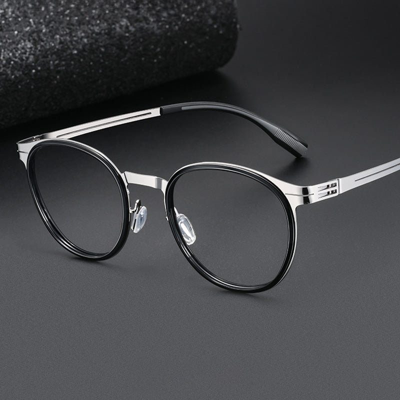 Windsor Rim Style Boston Acetate Metal Spectacles Frame 8608HT