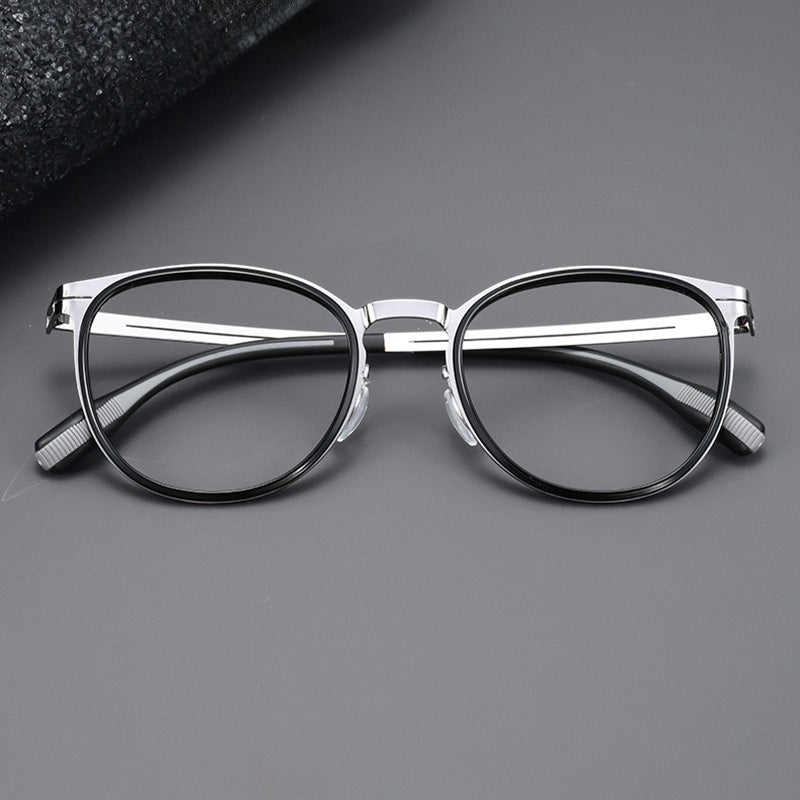 Windsor Rim Style Boston Acetate Metal Spectacles Frame 8611HT