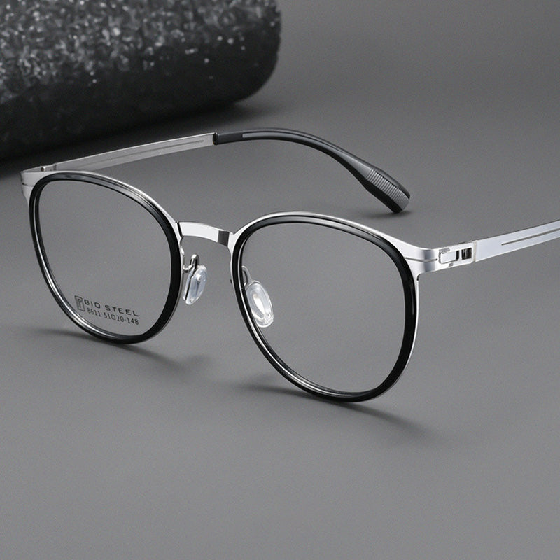 Windsor Rim Style Boston Acetate Metal Spectacles Frame 8611HT