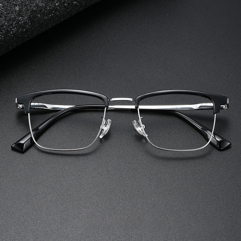 Classic Rectangular Browline Optical Frame 8701GT