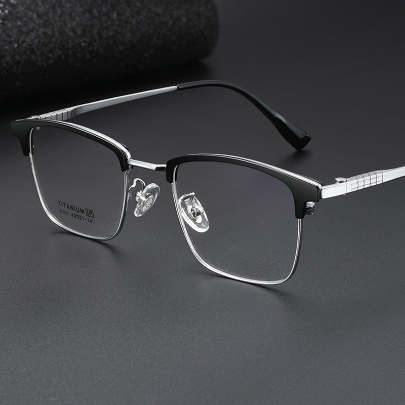 Classic Rectangular Browline Optical Frame 8701GT