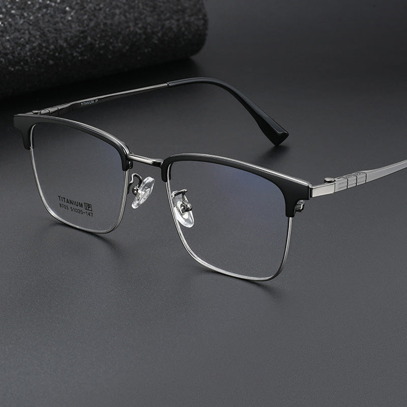 Classic Rectangular Browline Optical Frame 8703GT