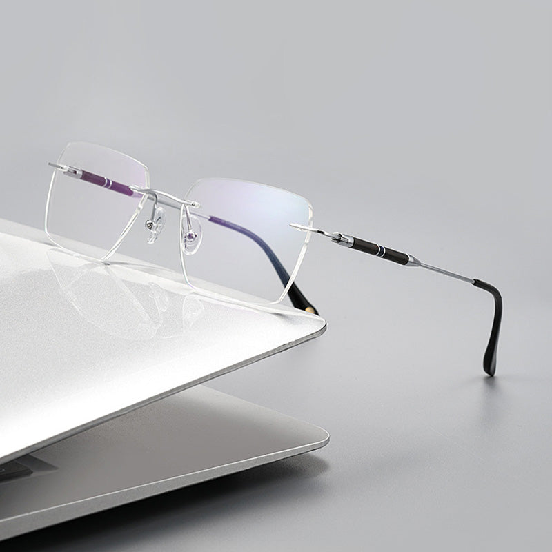 Rectangle Titanium Rimless Glasses 99913CN