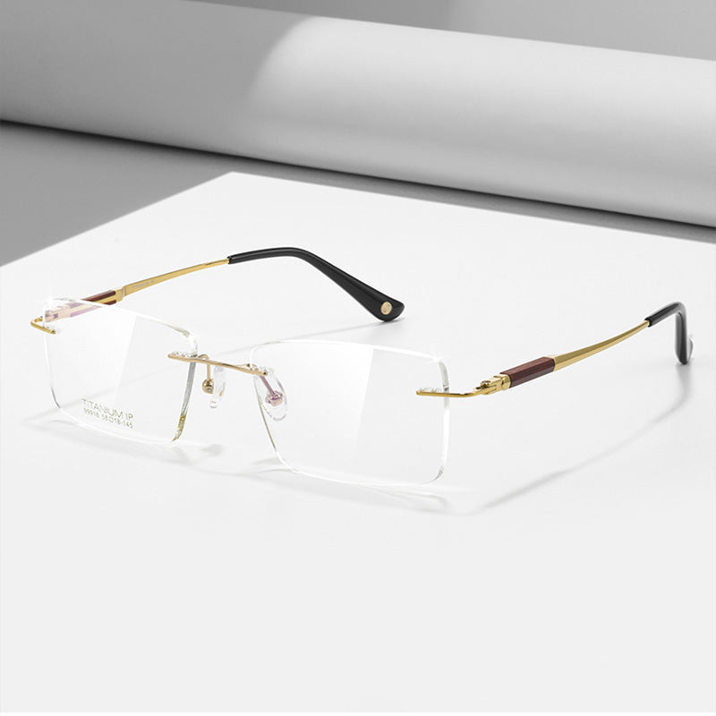 Rectangle Titanium Rimless Glasses 99918CN