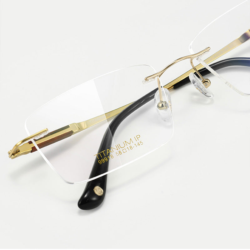 Rectangle Titanium Rimless Glasses 99918CN