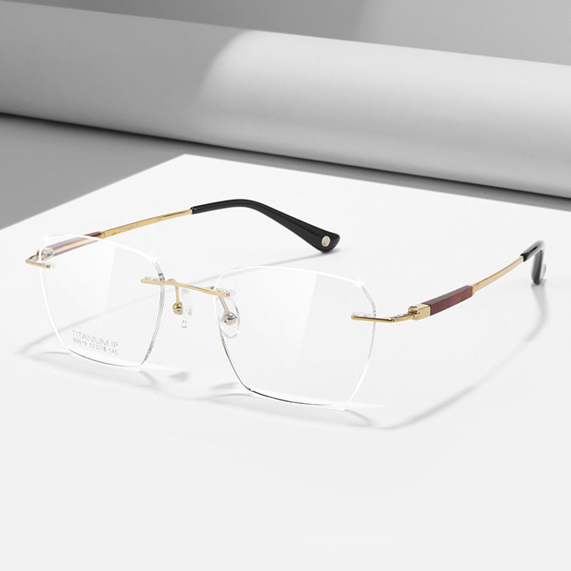 Geometric Titanium Rimless Glasses 99919CN