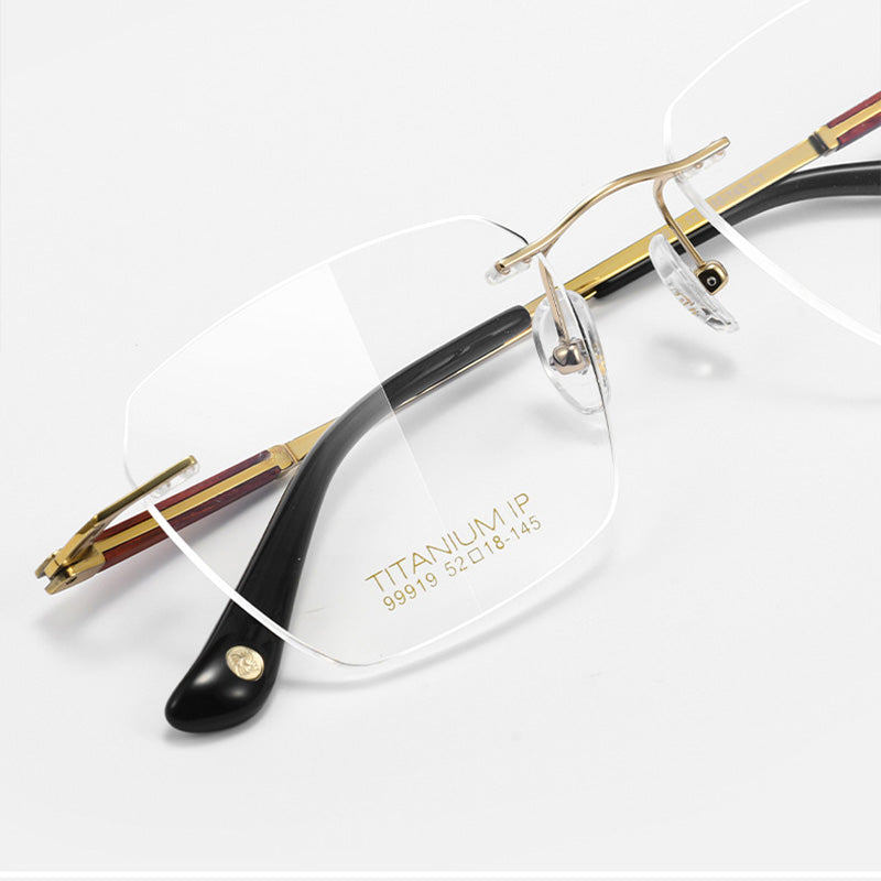 Geometric Titanium Rimless Glasses 99919CN