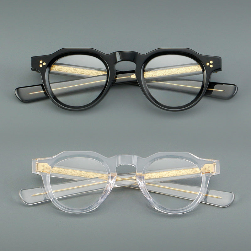 Crown Panto Acetate Full Rim Prescription Glasses Spectacles Frames A1051