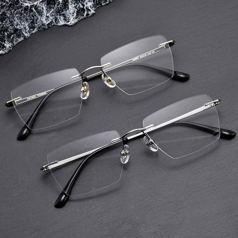 Geometric Angular Optical Rimless Glasses BD6007Z