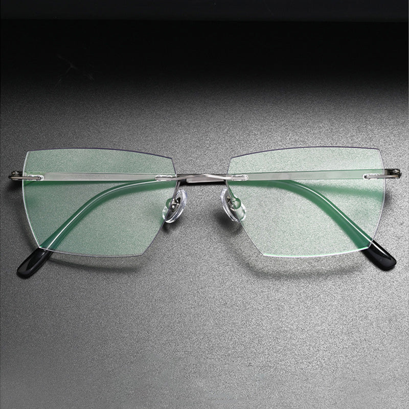 Geometric Angular Optical Rimless Glasses BD6008Z