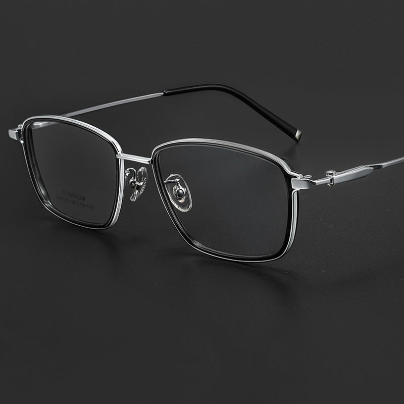 Rectangular Acetate Metal Oversized Prescription Frames BM506
