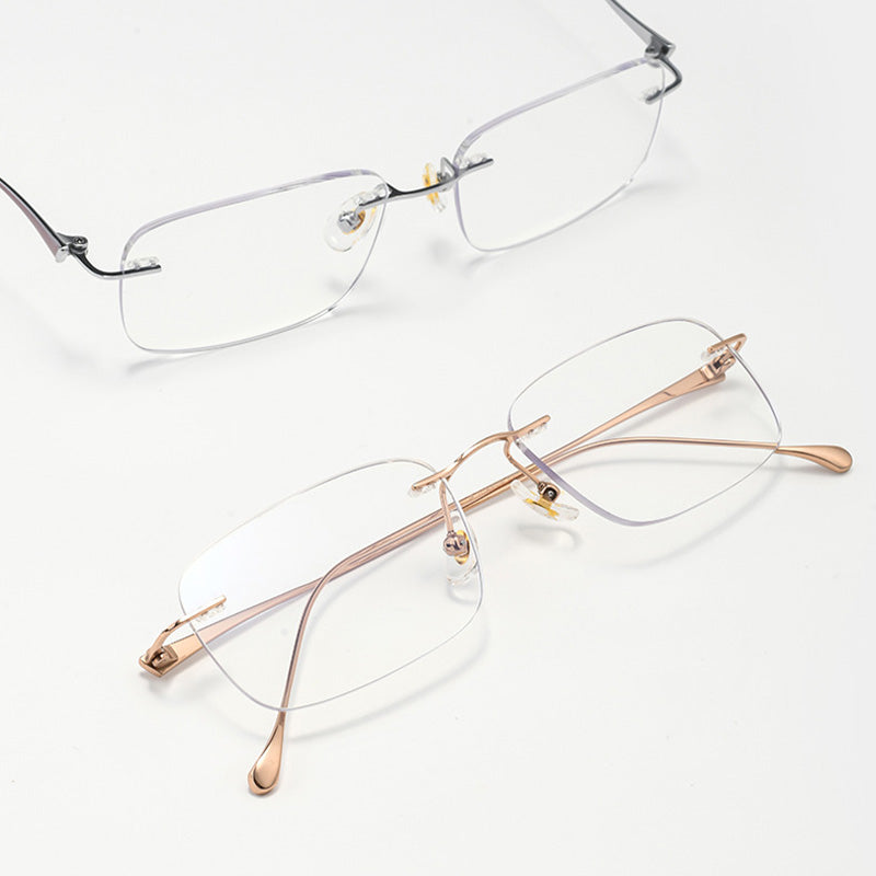 Minimalist Rectangle Rimless Glasses BM8951