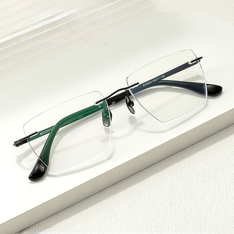 Men’s Business Square Rimless Glasses BW6029V